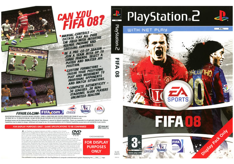 FIFA 08 PS2 Display Only Box Art - Front